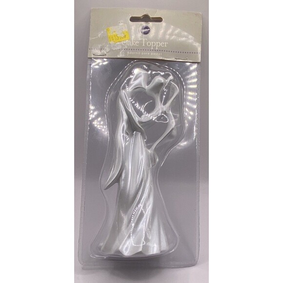 Wilton Cake Topper 6.25"- First Kiss Wedding Shimmer White  NIB Bride Groom - Picture 3 of 16